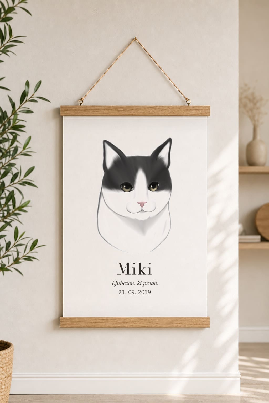 Print Črno-bela mačka