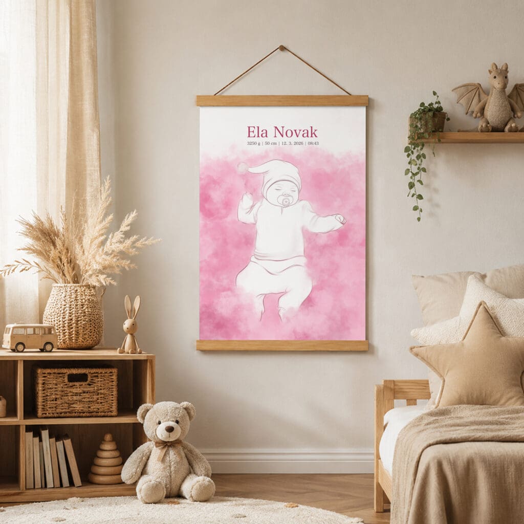Print dojenček na hrbtu